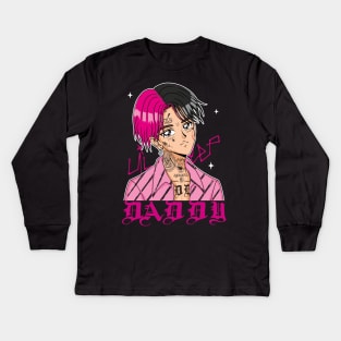 Daddy Peep Anime Version Kids Long Sleeve T-Shirt